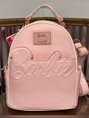 Loungefly Barbie Embossed Light Pink  Mini Backpack Rose Gold Hardware ~Gorgeous